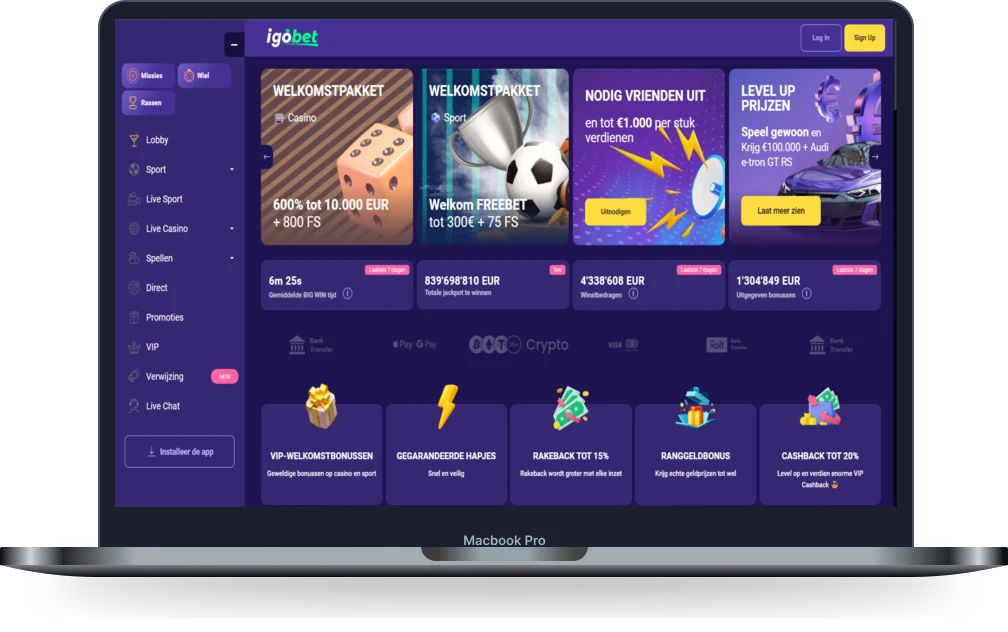 Igobet Casino op MacBook – speel online casino games soepel in browser